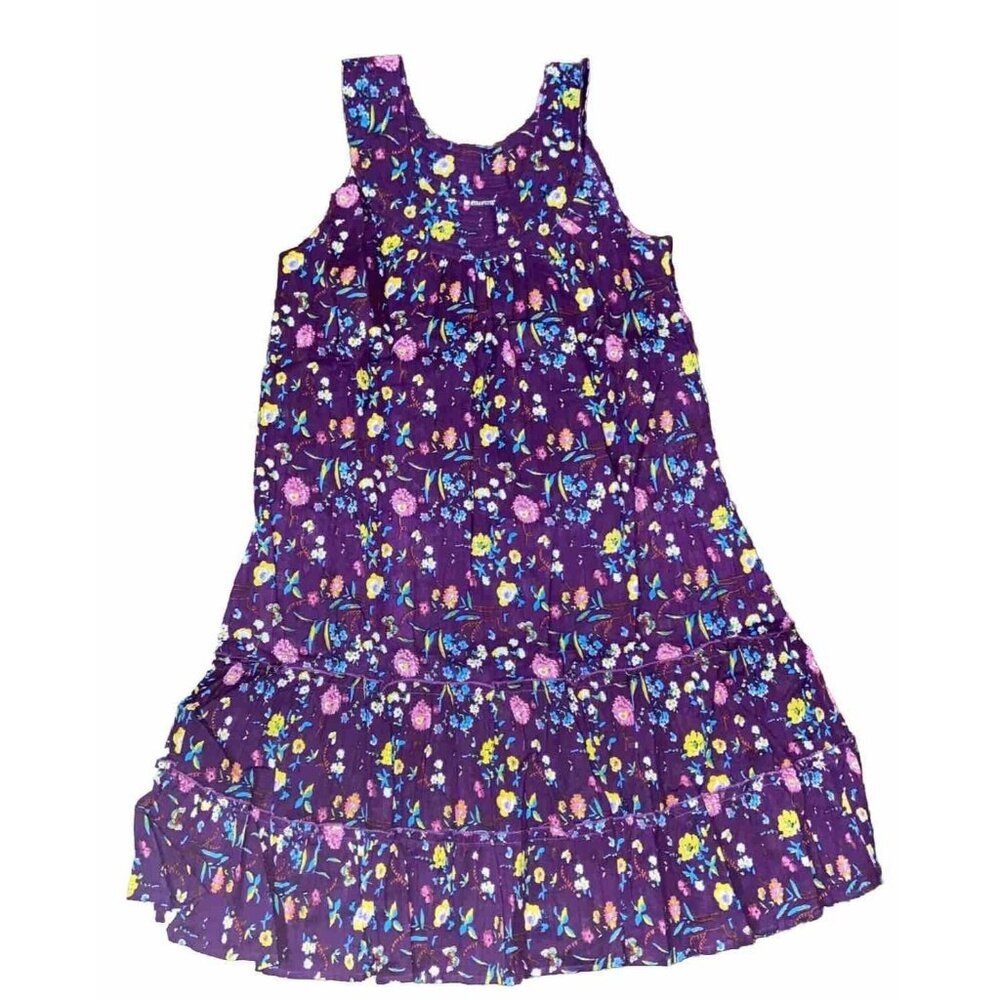 Anthony Richards House Sun Dress Purple Floral Design Plus Size 2X Cotton